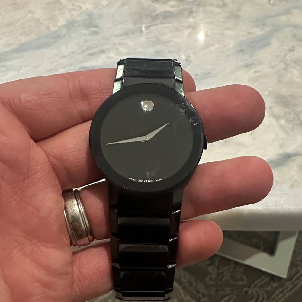 Movado Onyx Black Sapphire Timepiece